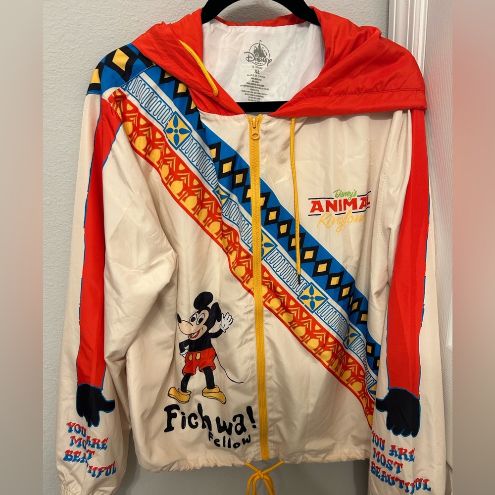 Disney Parks Animal Kingdom Ficha Fellow Windbreaker Jacket Adult XL